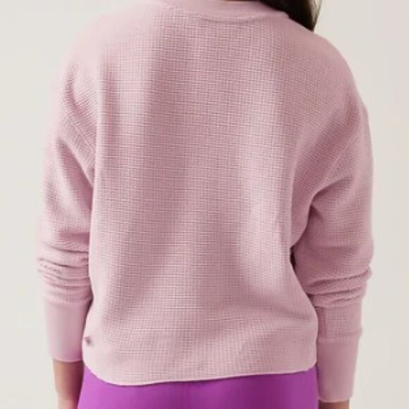 Girls Size Medium (8/10) Athleta Girl Settle In Waffle Sweatshirt - Daisy Purple - Picture 2 of 10